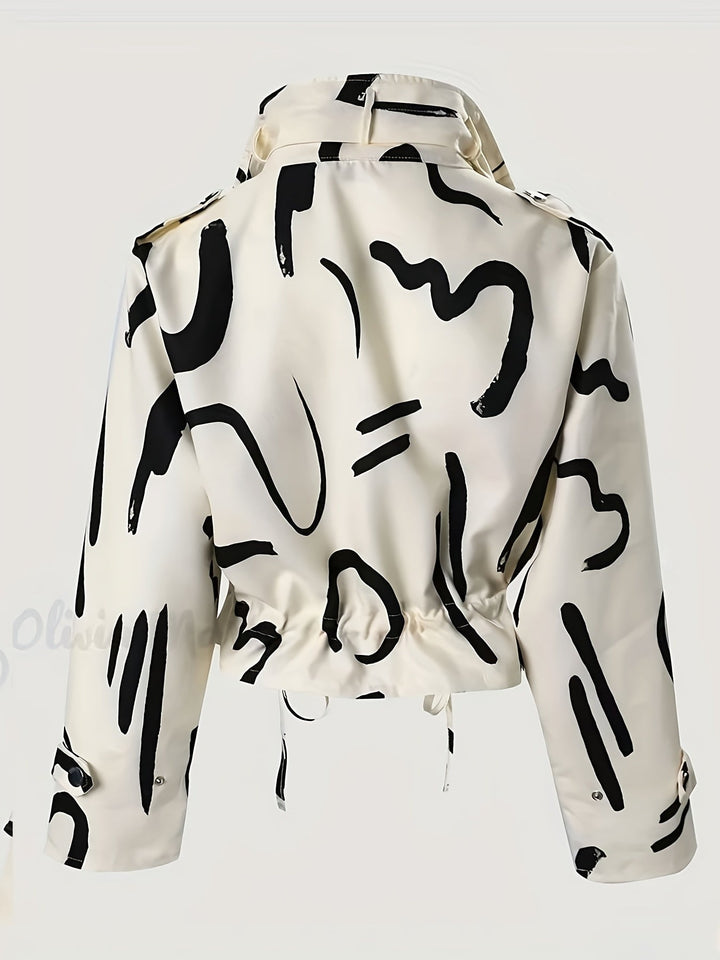 Women's Abstract Print Jacket | Elegant