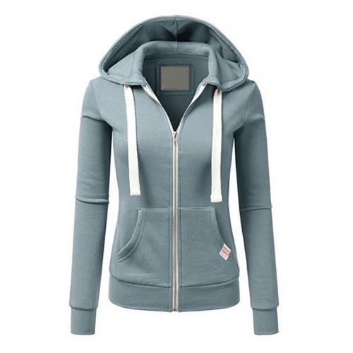 Women's Zip Up Pockets Drawstring Hoodie | Winter