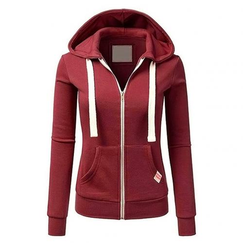 Women's Zip Up Pockets Drawstring Hoodie | Winter