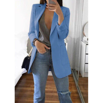 Women's Notch-Lapel Stylish Blazer | Open-Front