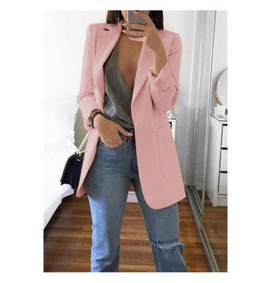 Women's Notch-Lapel Stylish Blazer | Open-Front