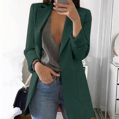 Women's Notch-Lapel Stylish Blazer | Open-Front