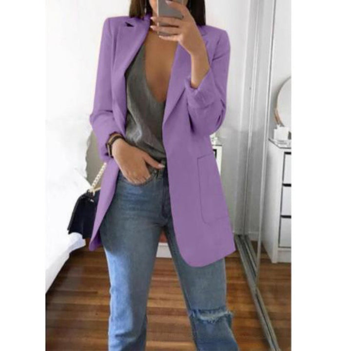 Women's Notch-Lapel Stylish Blazer | Open-Front