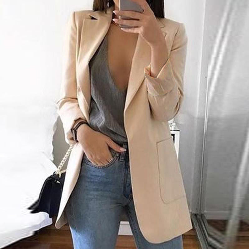 Women's Notch-Lapel Stylish Blazer | Open-Front