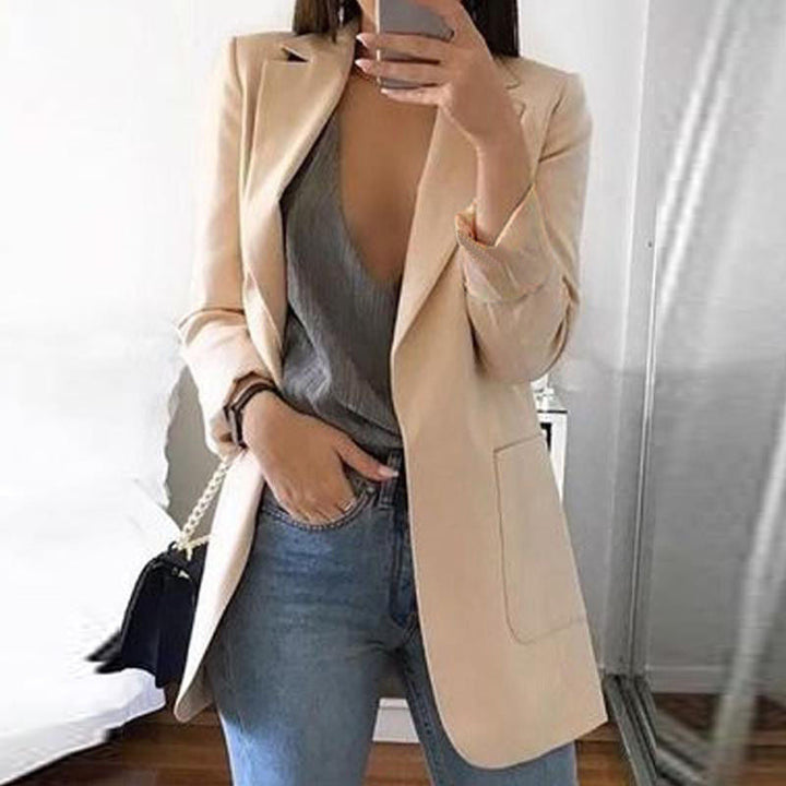 Women's Notch-Lapel Stylish Blazer | Open-Front