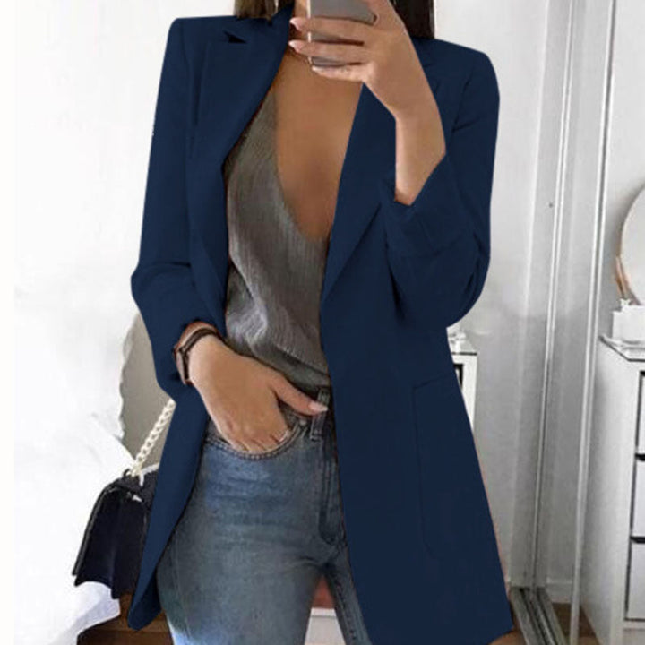 Women's Notch-Lapel Stylish Blazer | Open-Front