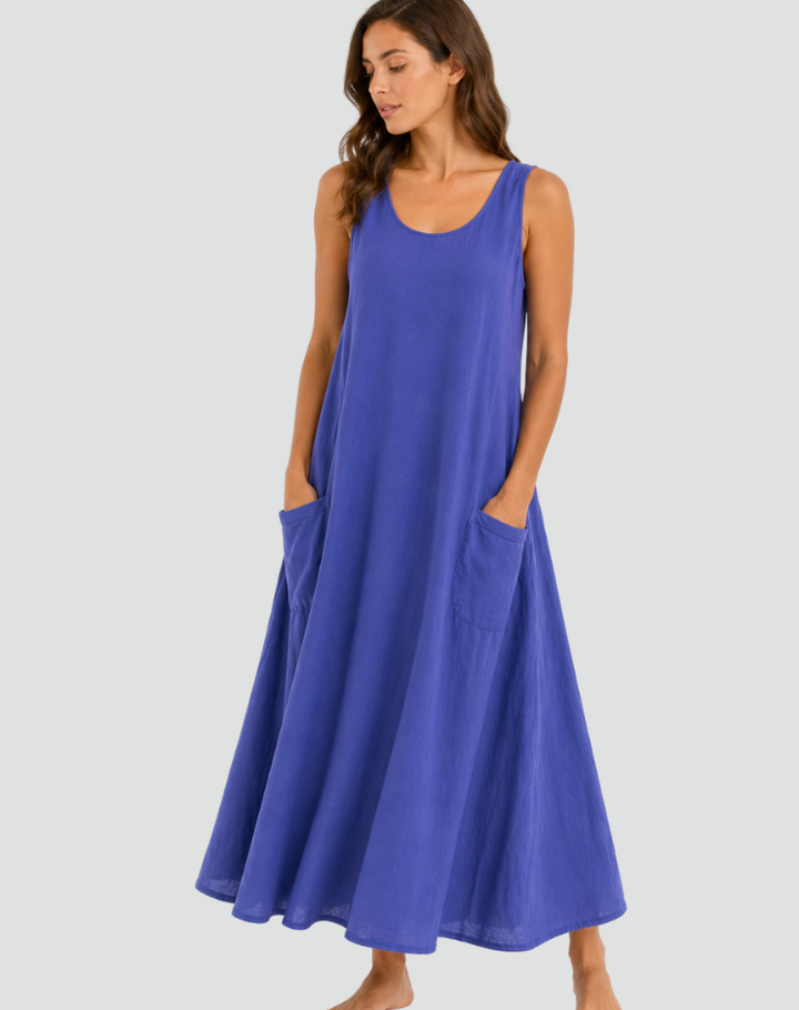 Women's Loose Casual Dress with Pockets | Maxi