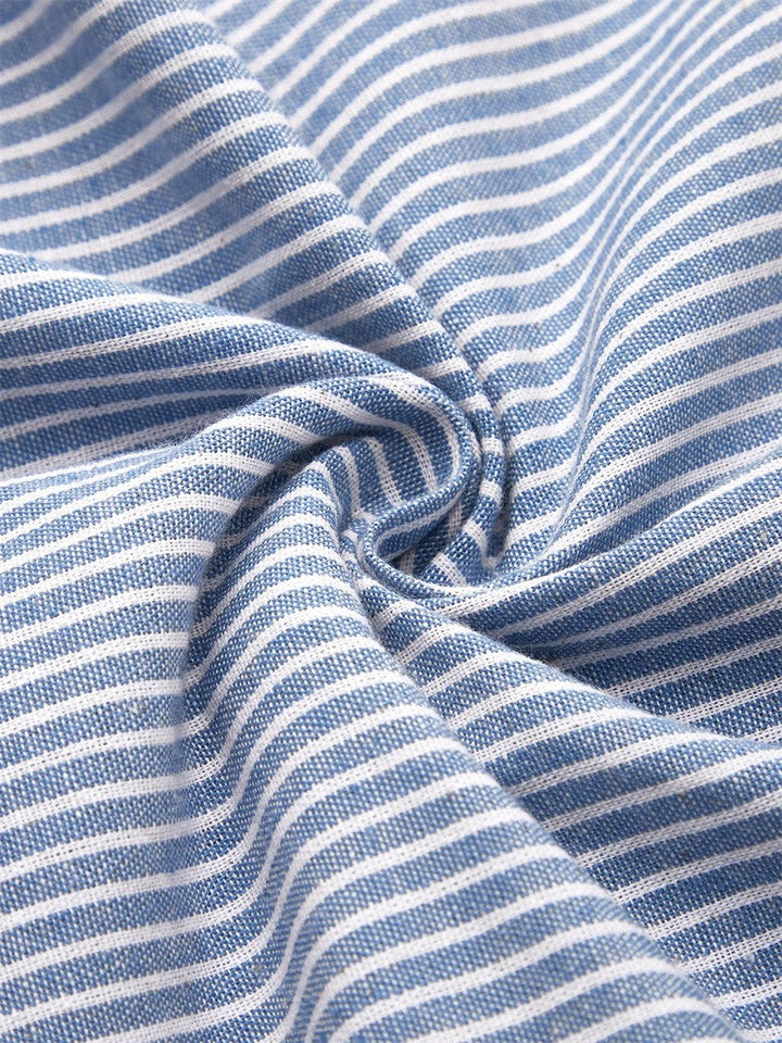 Women's Casual Side Button Detail Striped Dress | Midi