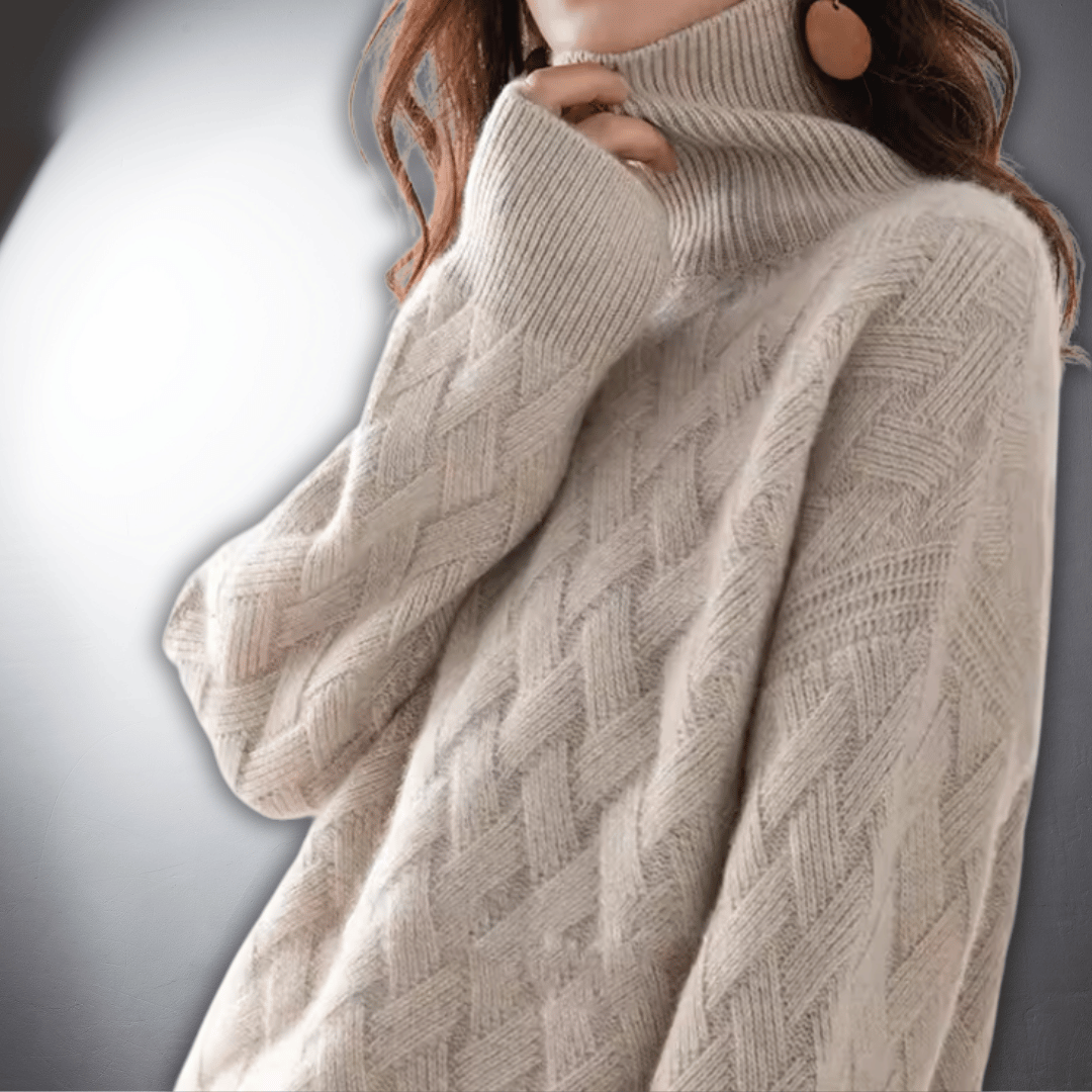 Women's Cable Knit Turtleneck Jumper | Chunky