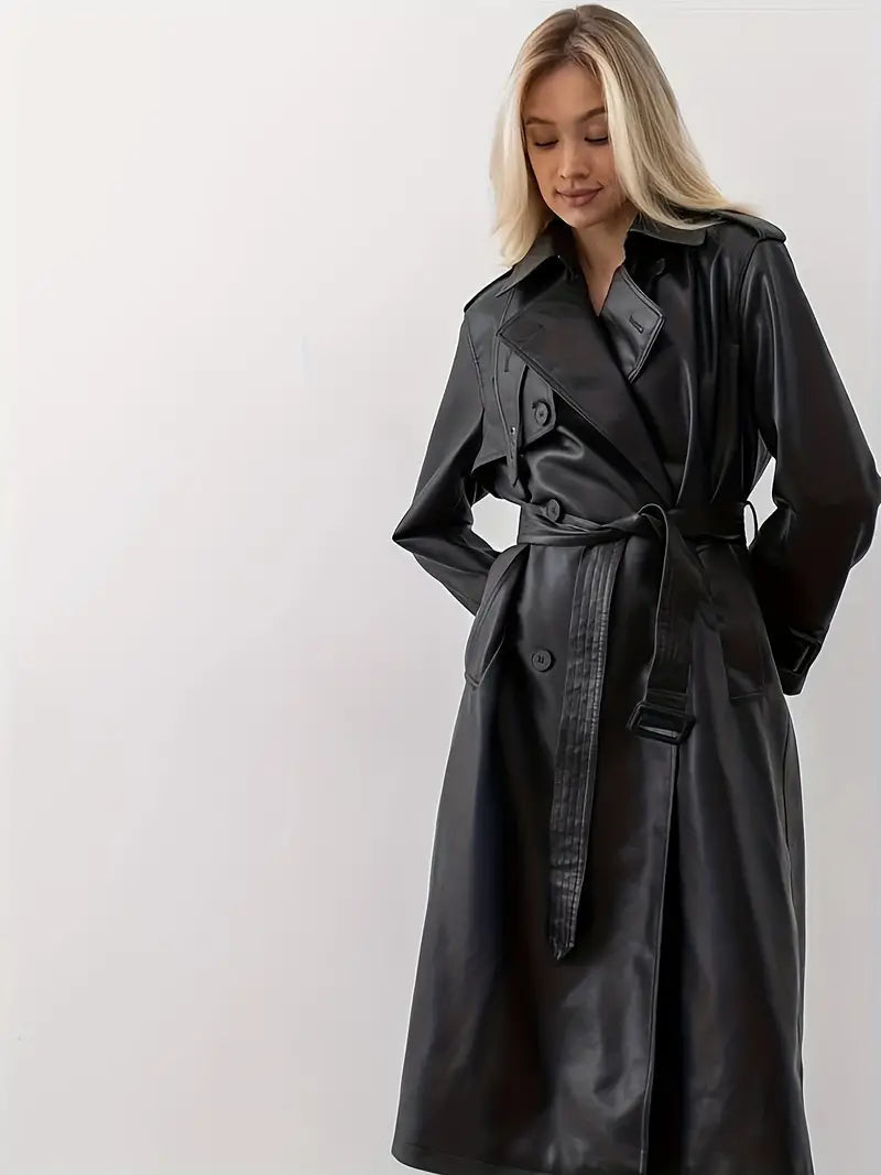 Women's Long Trench Coat | Belted