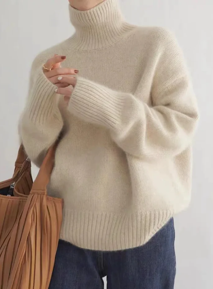 Women's Oversized Turtleneck Jumper | Ribbed
