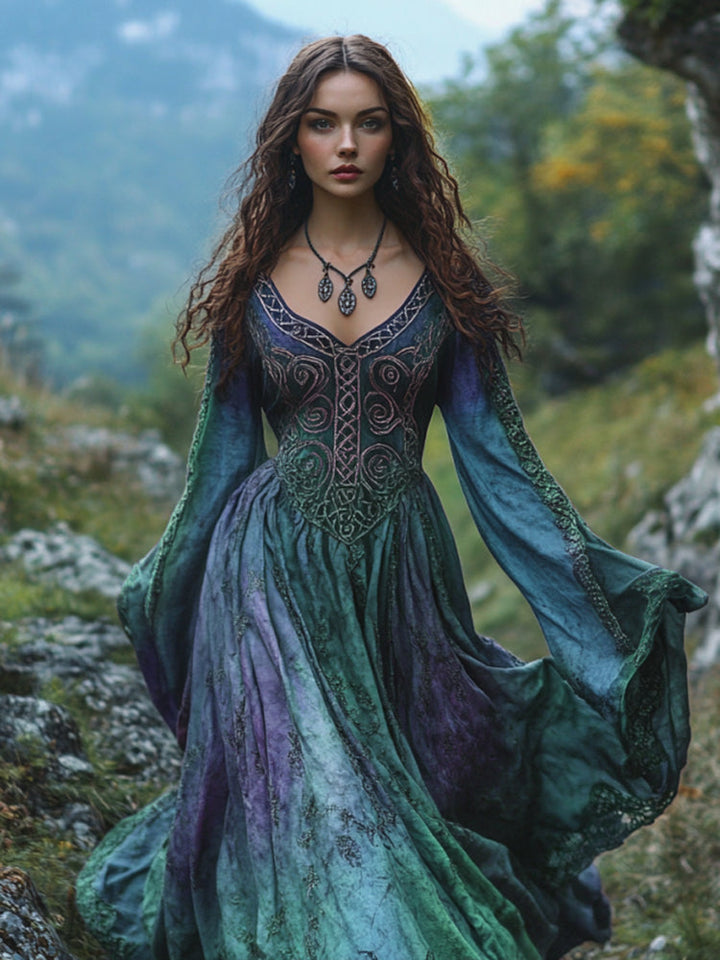 Women's Halloween Long Sleeve Maxi Dress | Party