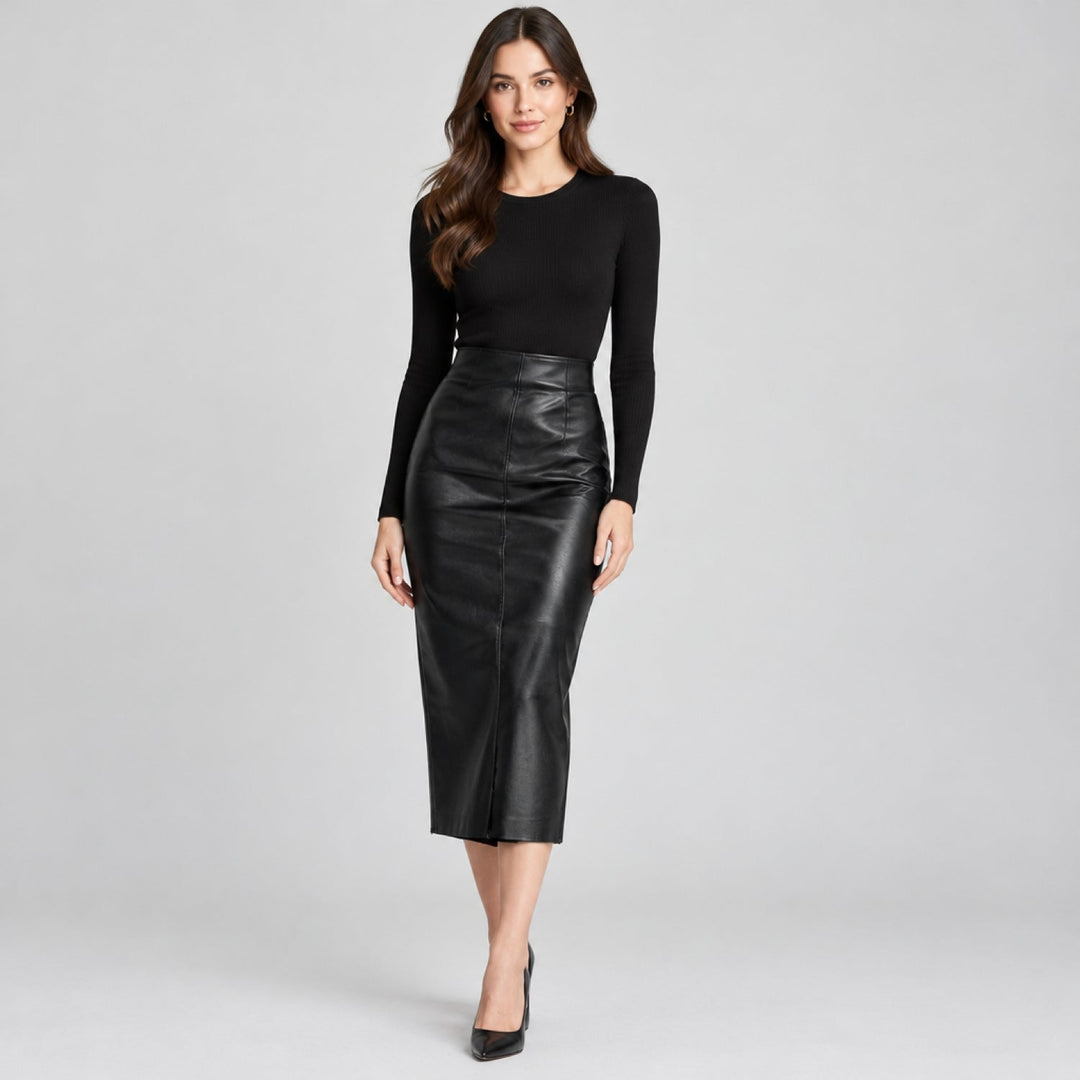 Women’s Fitted Pencil Skirt with Back Zip | Midi