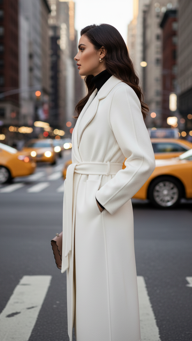 Women’s Tailored Tie-Waist Overcoat | Side Pockets