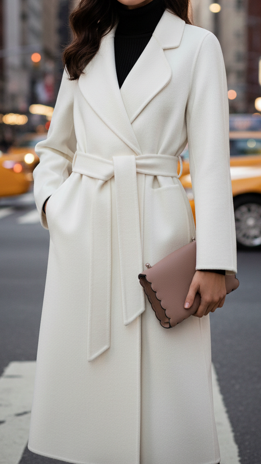 Women’s Tailored Tie-Waist Overcoat | Side Pockets