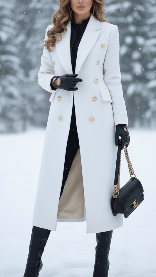 Women's Double-Breasted Longline Coat | Winter