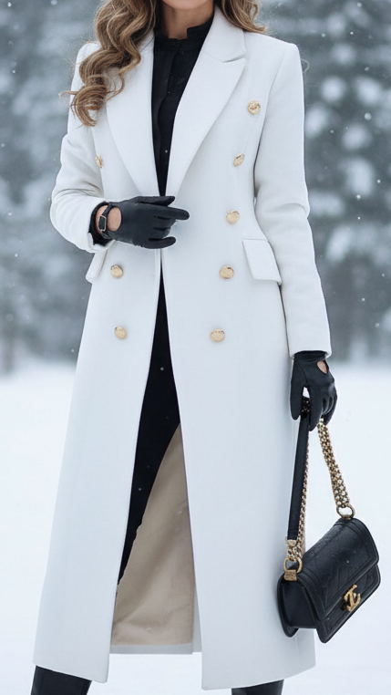 Women's Double-Breasted Longline Coat | Winter