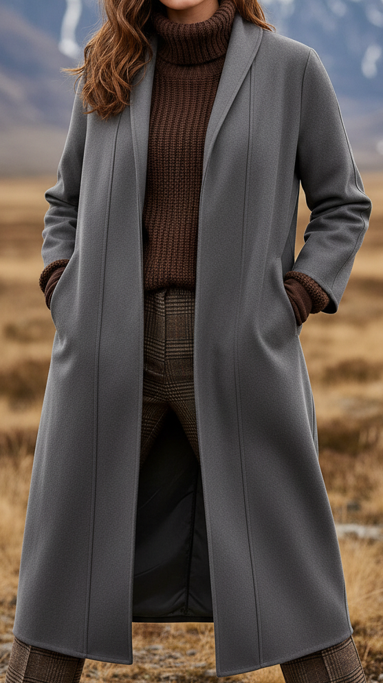 Women's Chic Longline Coat | Open Front