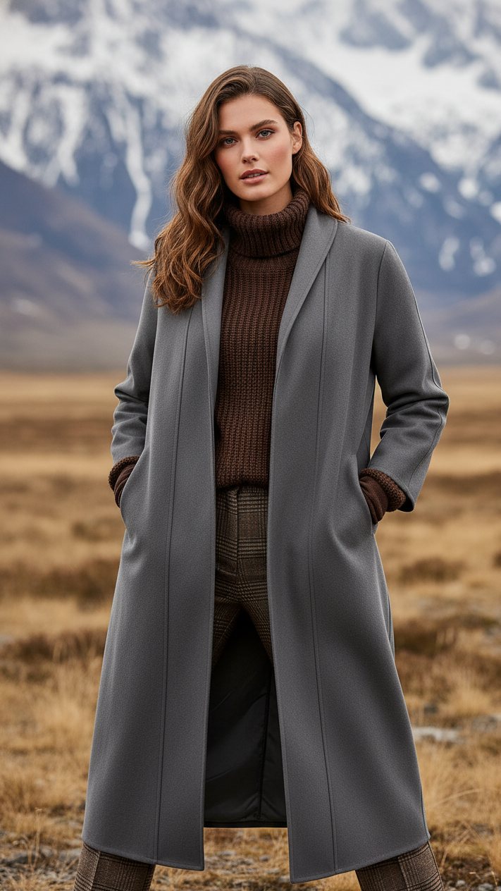 Women's Chic Longline Coat | Open Front