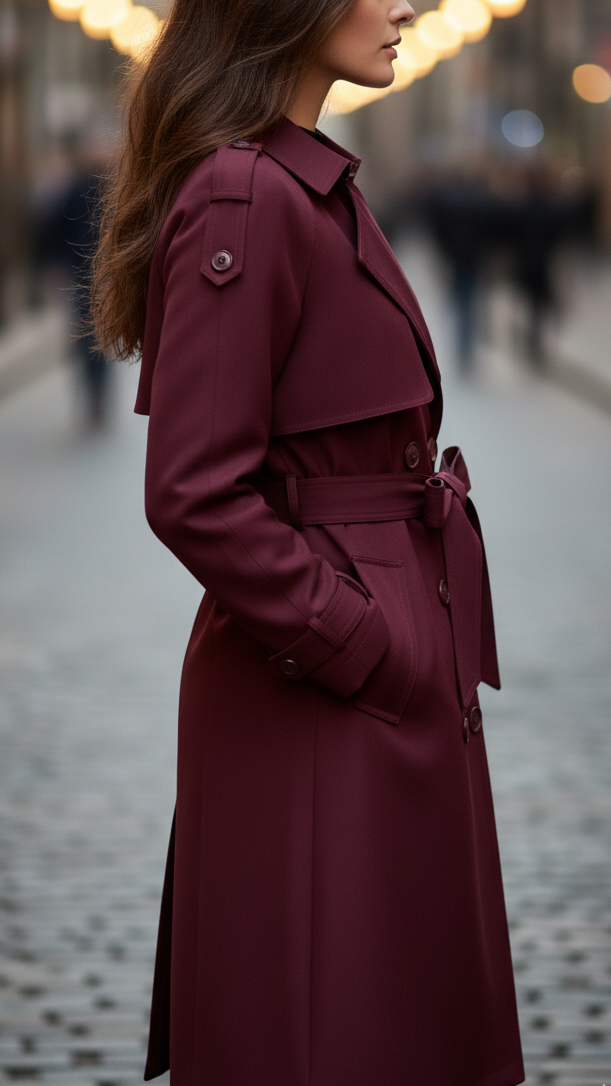 Women's Double-Breasted Belted Trench Coat | Winter