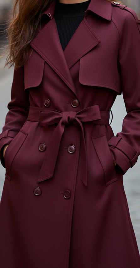 Women's Double-Breasted Belted Trench Coat | Winter