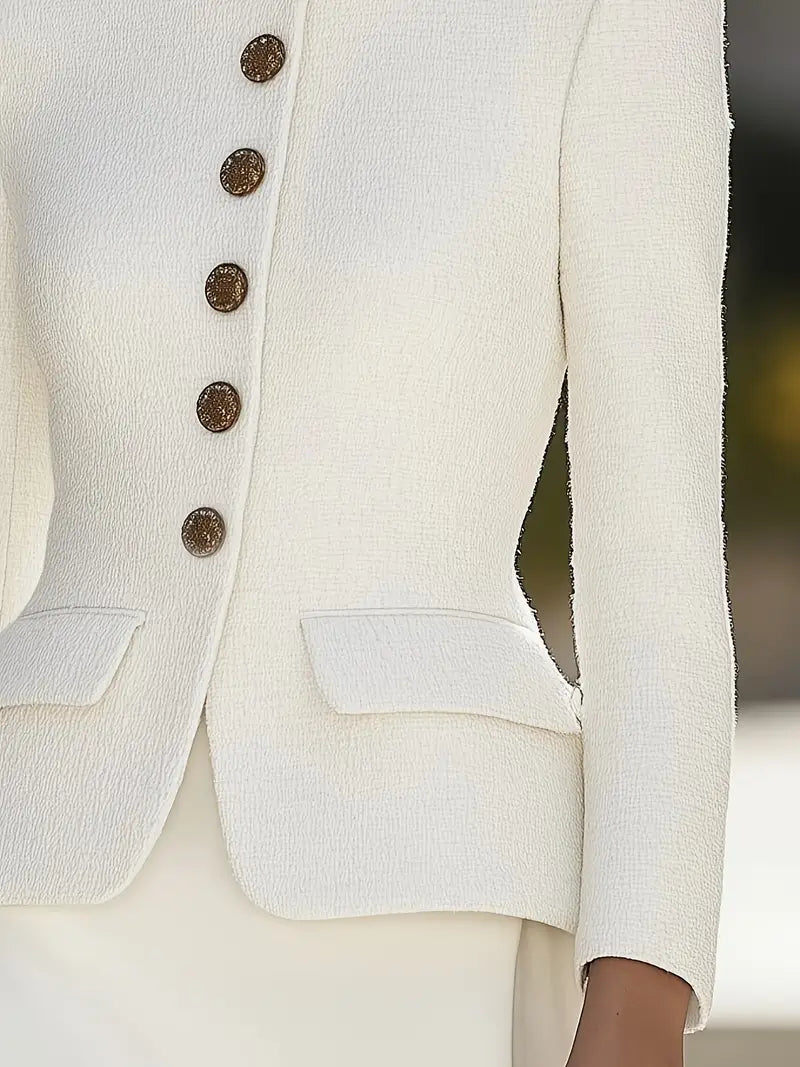 Women's Fitted Tailored Blazer | Stand Collar