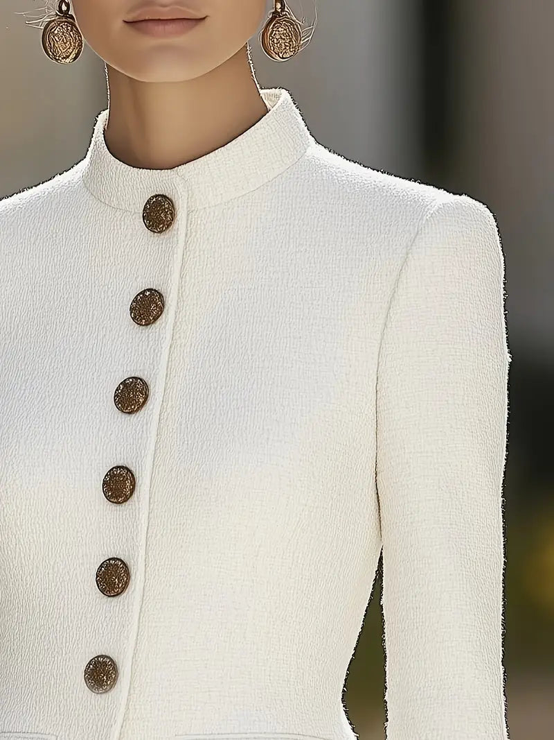 Women's Fitted Tailored Blazer | Stand Collar