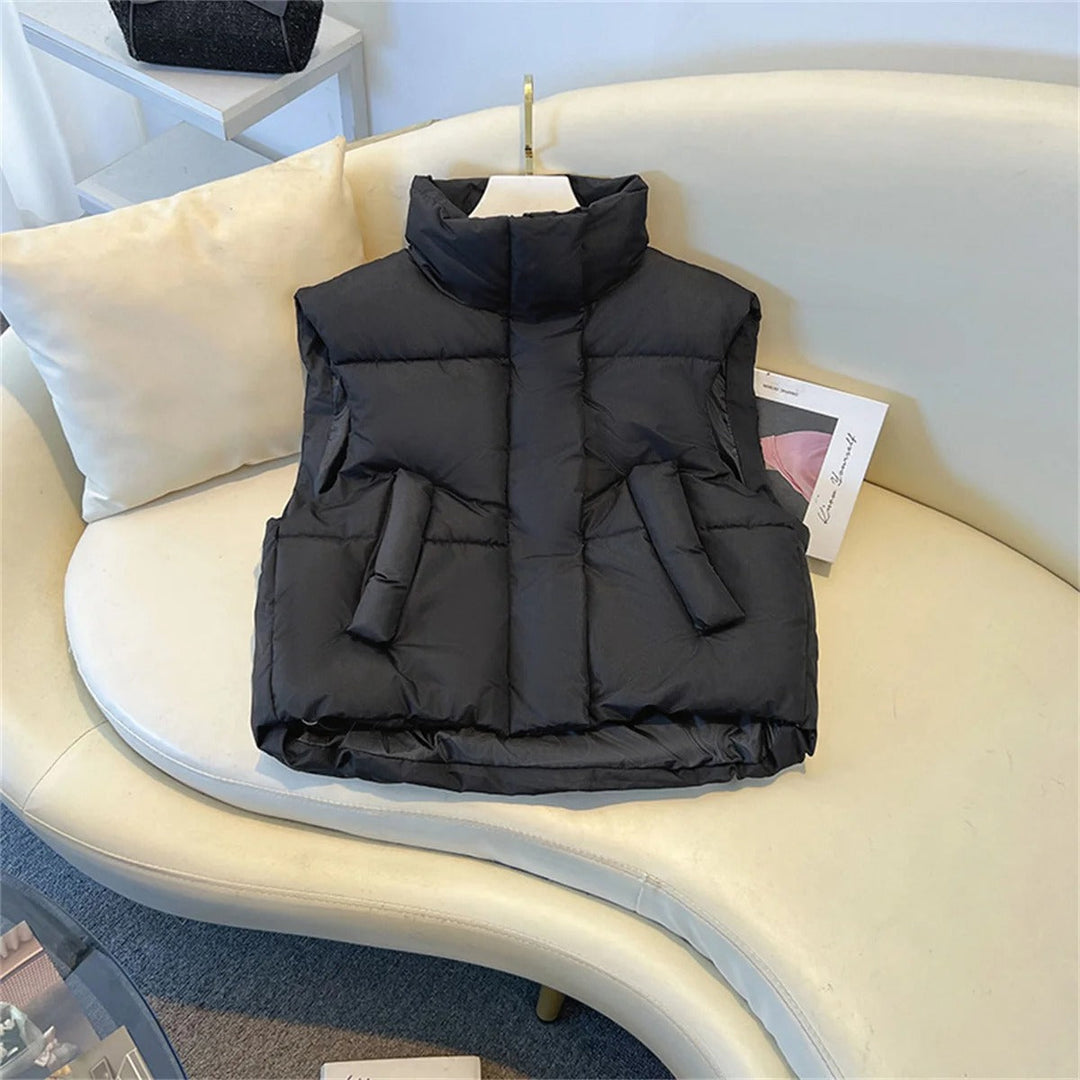 Women's Casual Puffer Vest | Cropped