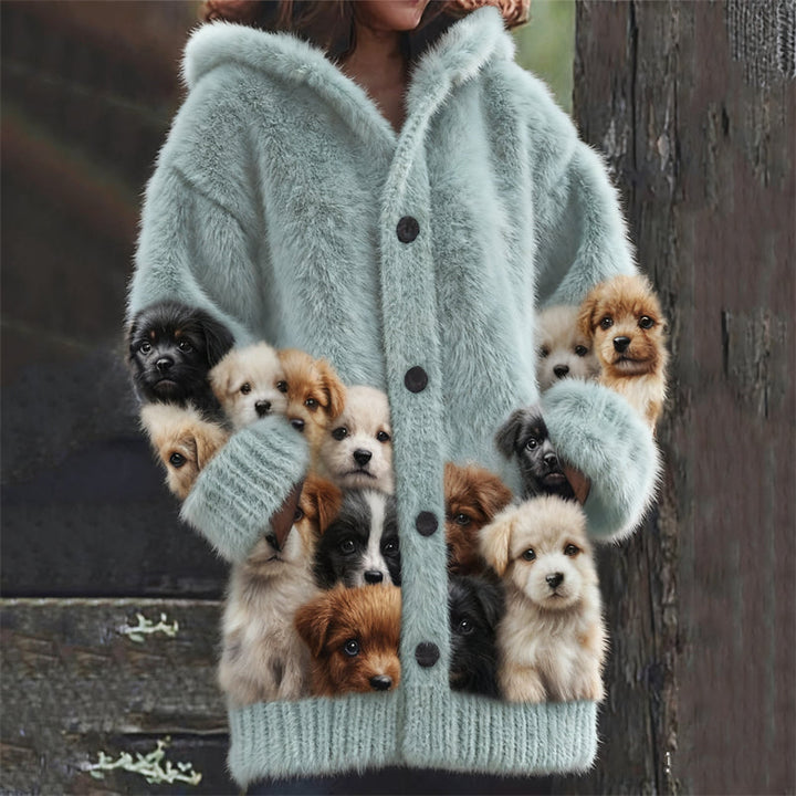 Women's Hooded Oversized Long Cardigan | Button Up