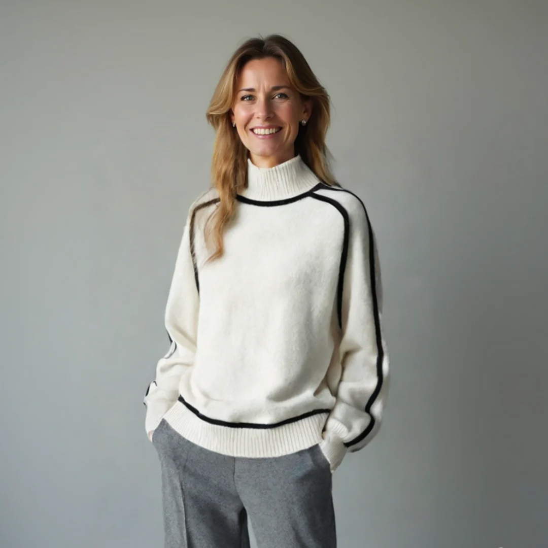 Women's Contrast Turtleneck Jumper | Raglan