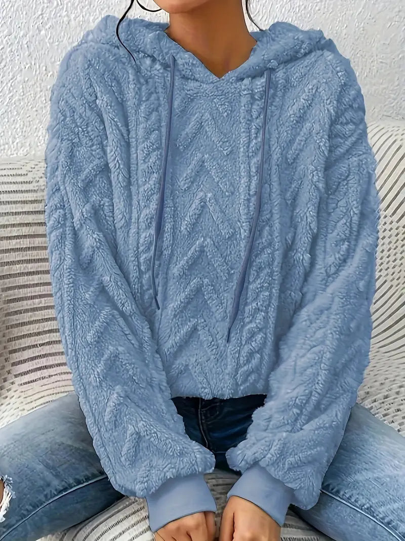 Women's Warm Oversized Knitted Hoodie | Winter