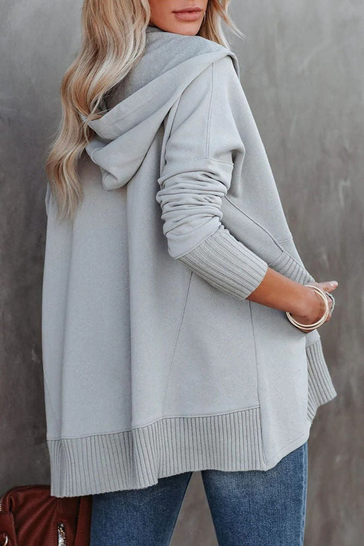Women's Hooded Button Placket Sweatshirt | Casual