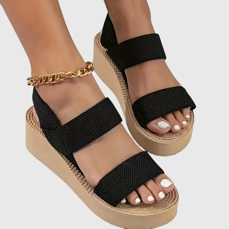 Women's Chique Open Toe Thick Sole Sandals | Ankle Strap