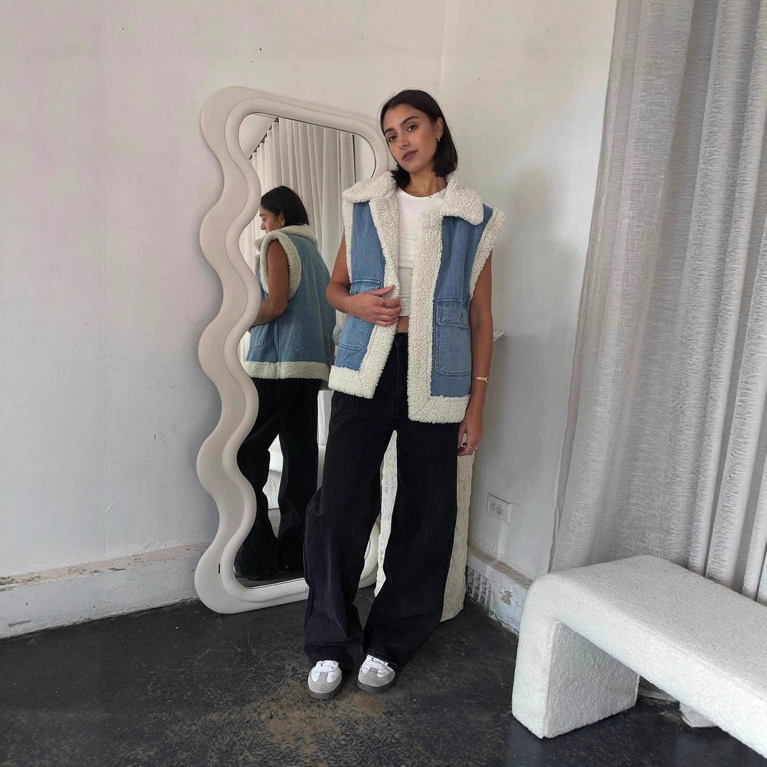 Women's Contrast Trim  Vest | Chest Pocket