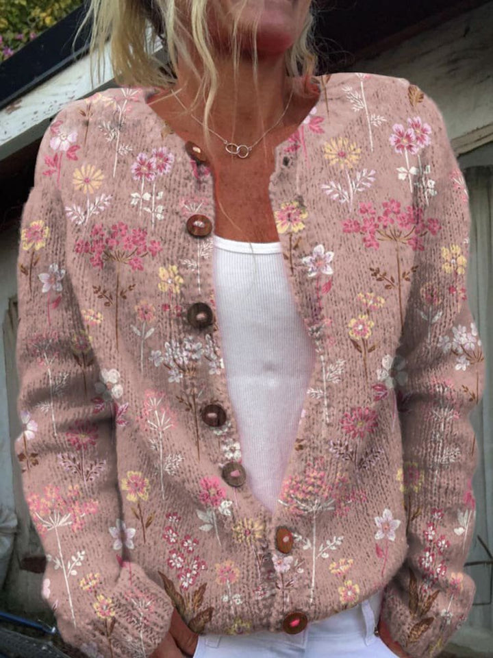 Women's Knit Button Patterned Cardigan | Winter