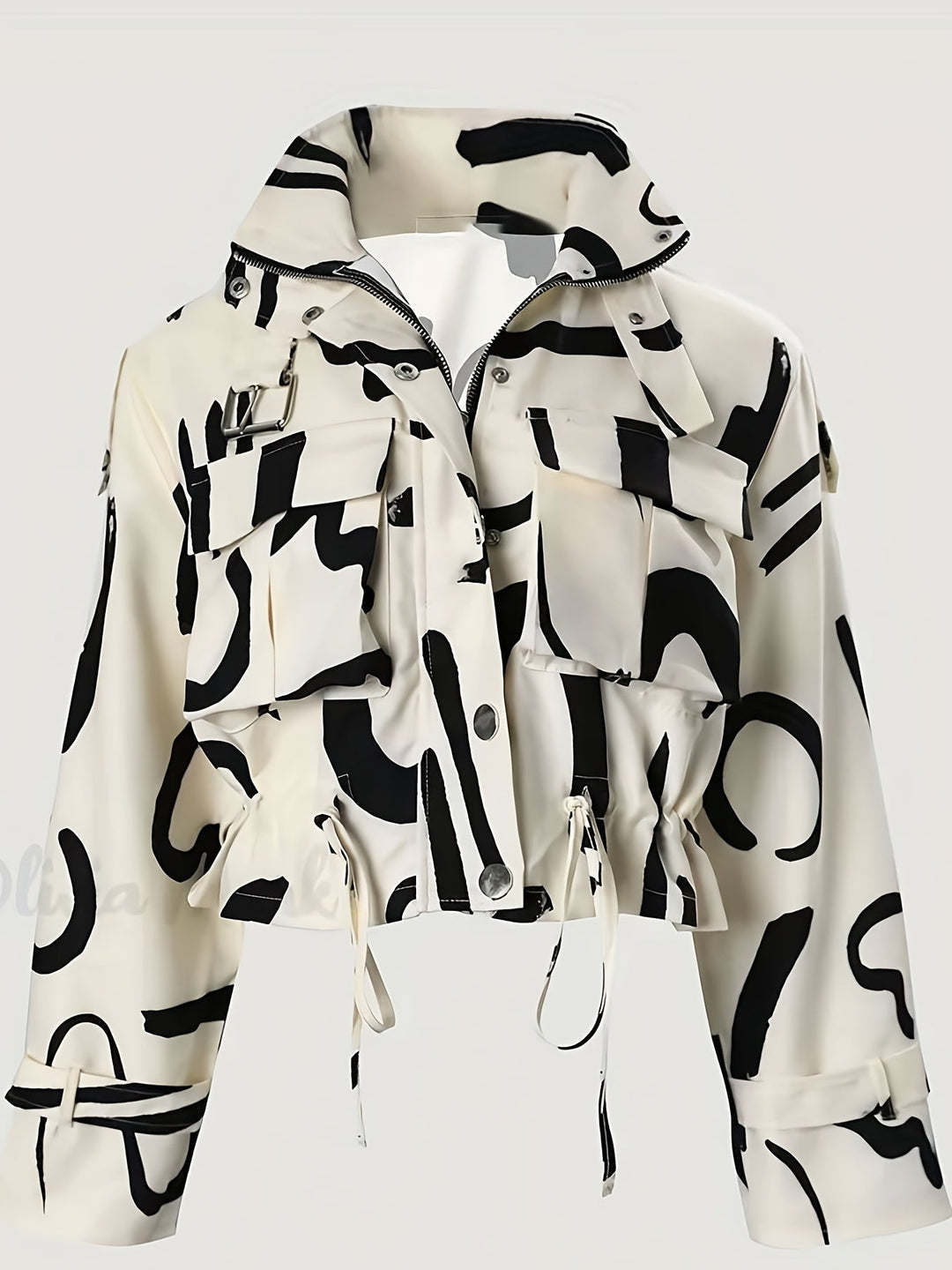Women's Abstract Print Jacket | Elegant