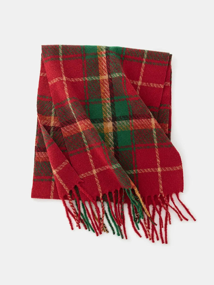 Women's Tartan Winter Scarf | Fringed