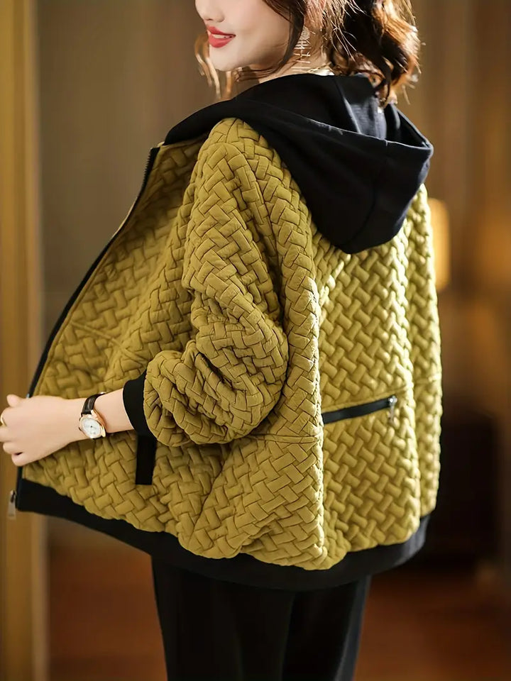 Women's Quilted Hooded Winter Jacket | Zip Up