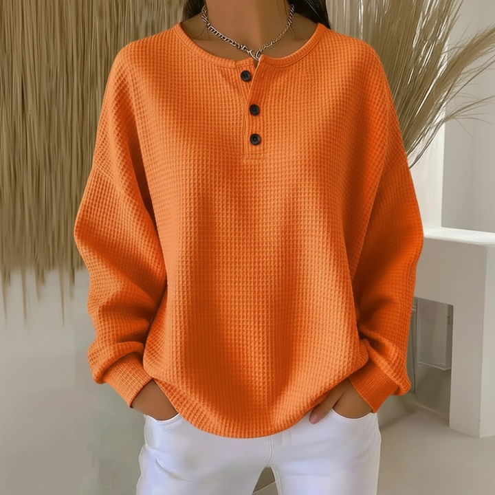 Women's Textured Waffle Knit Jumper | Relaxed Fit