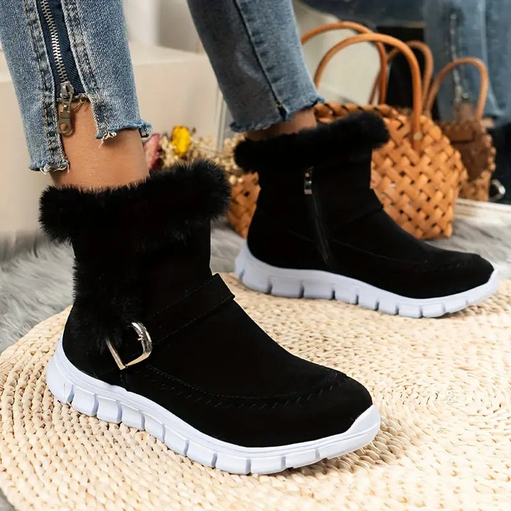 Women's Winter Buckle Ankle Boots | Flat