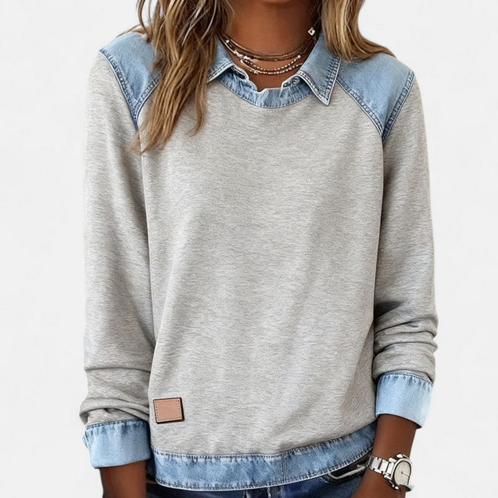 Women's Contrast Collar Sweatshirt | Casual