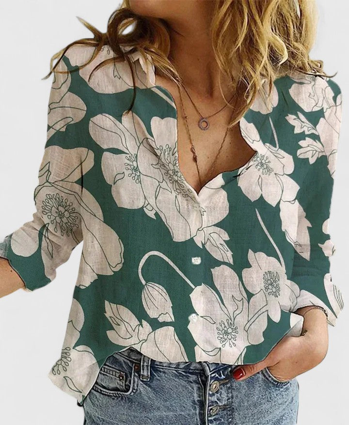Women's Summer Relaxed Fit Button Down Shirt | Long Sleeves