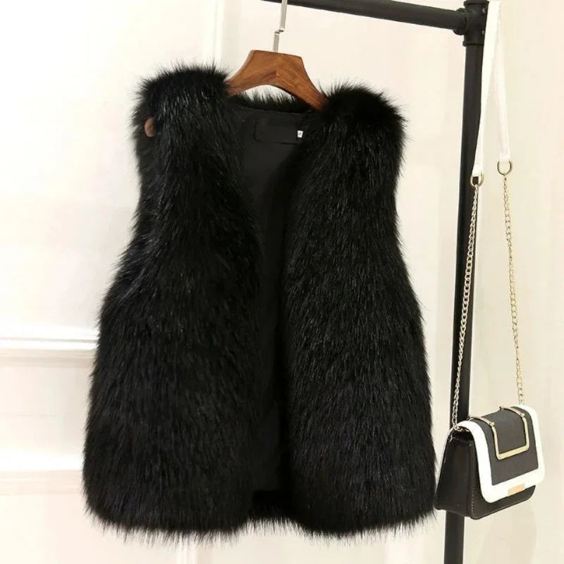 Women's Fur Sleeveless Gilet | Winter