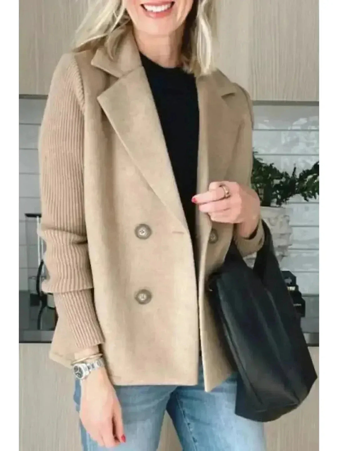 Women's Casual Notch Lapel Coat | Buttons