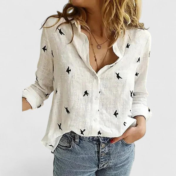 Women's Summer Relaxed Fit Button Down Shirt | Long Sleeves