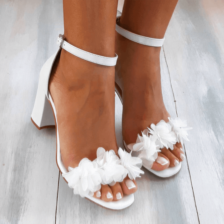 Women’s Block Heel Floral Sandals | Stylish