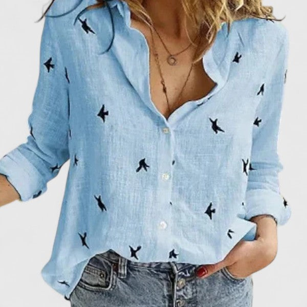 Women's Summer Relaxed Fit Button Down Shirt | Long Sleeves