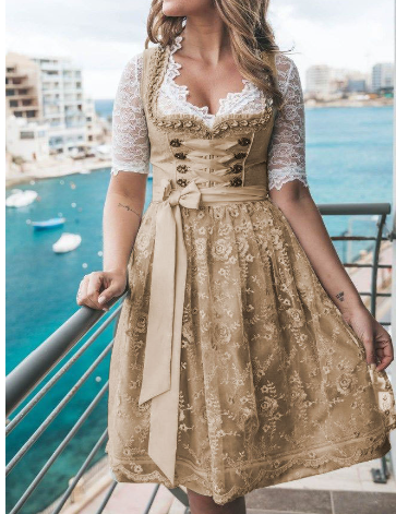 Women's Sweetheart Dirndl-Style Dress | Midi