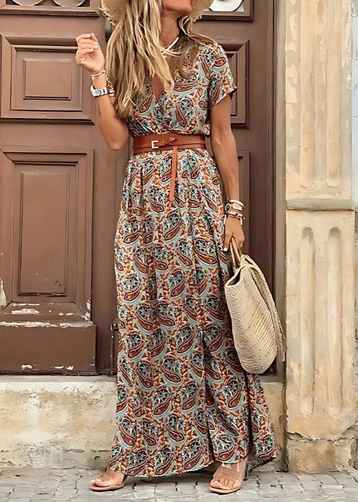 Women's Bohemian Print Summer Vacation Dress | Maxi
