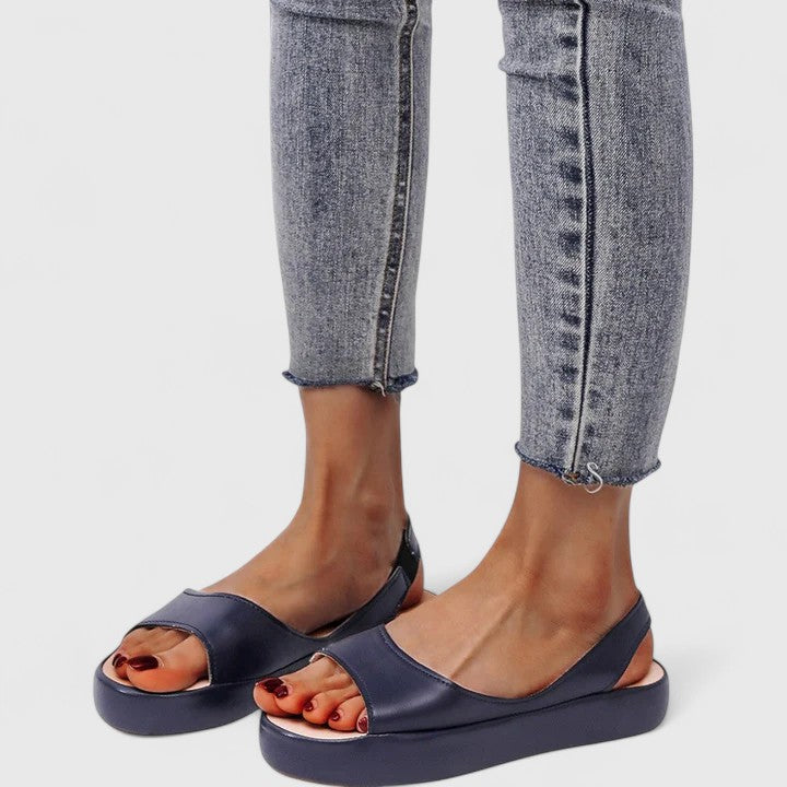 Women's Casual Solid Color Low Platform Sandals | Slingback